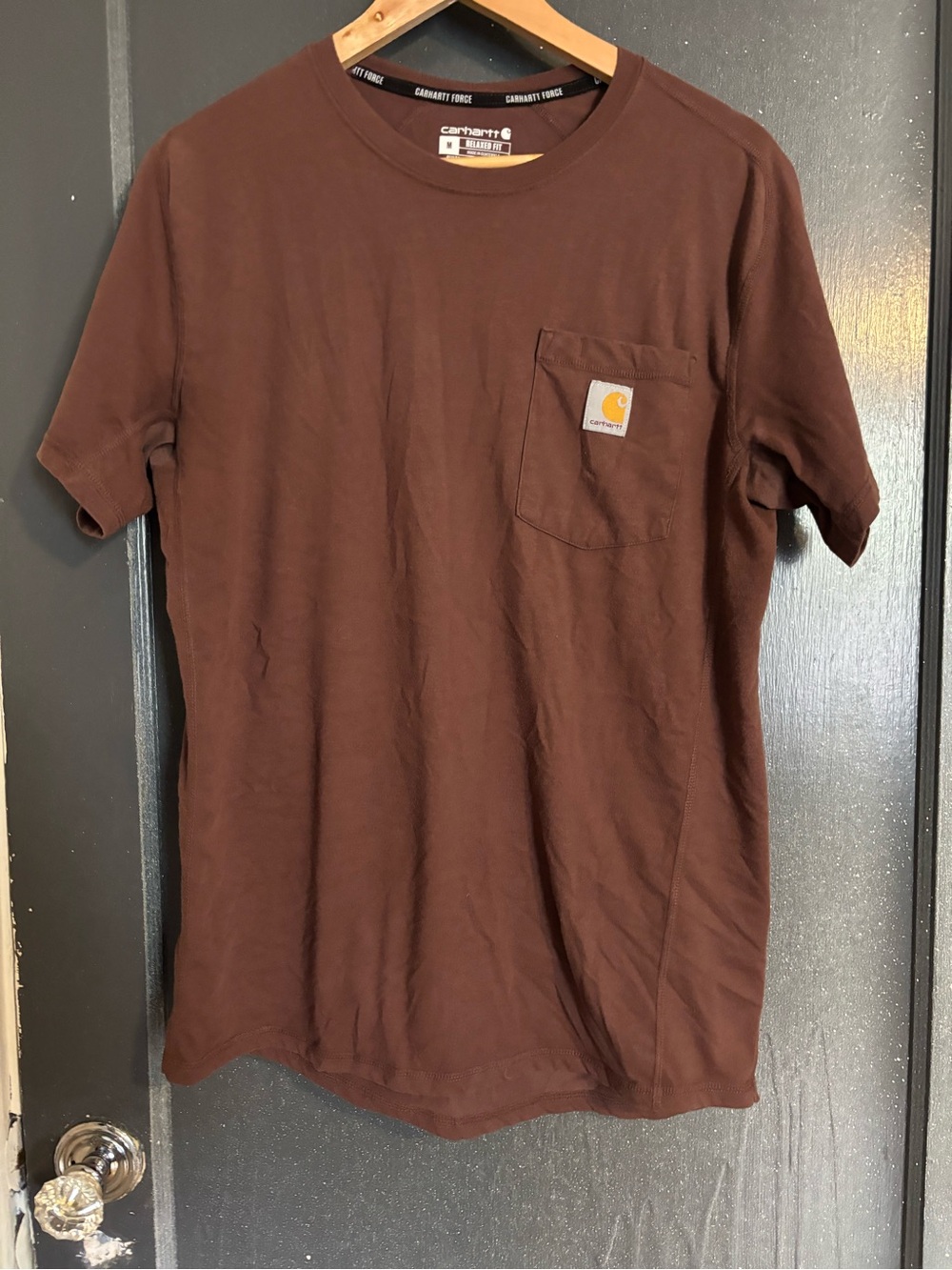 Carhartt Men's Chest Pocket Short-Sleeve T-Shirt in Brown